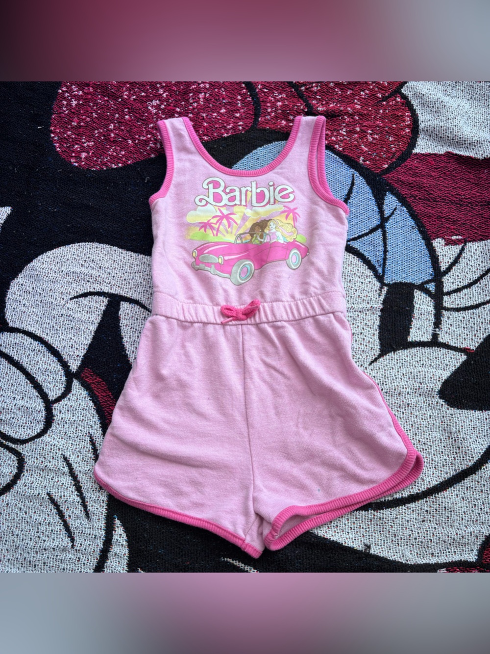 BARBIE PINK GRAPHIC ROMPER GIRLS SIZE 4T